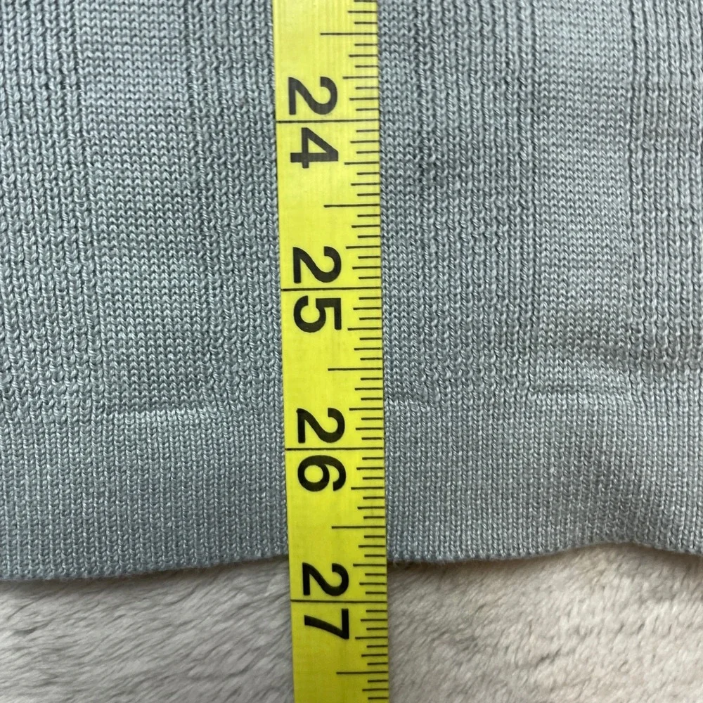 Vtg NWT Banana Republic Mens Ribbed Sweater Size L Blue Gray V-Neck 100% Cotton